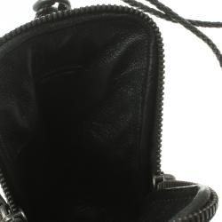 Pre Owned Bottega Veneta Black Intrecciato Leather High Tech Case Holder
