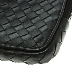 Pre Owned Bottega Veneta Black Intrecciato Leather High Tech Case Holder
