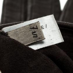 Bottega Veneta Dark Brown Leather Gloves 