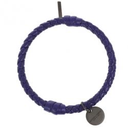Pre Owned Bottega Veneta Intrecciato Nappa Purple Bracelet S