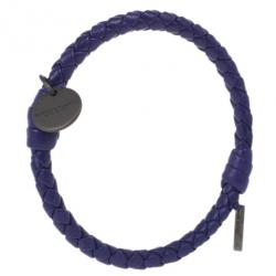 Pre Owned Bottega Veneta Intrecciato Nappa Purple Bracelet S