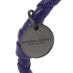 Pre Owned Bottega Veneta Intrecciato Nappa Purple Bracelet S