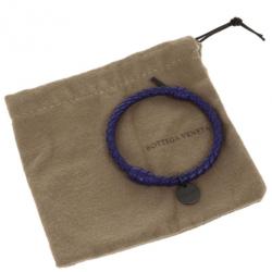 Pre Owned Bottega Veneta Intrecciato Nappa Purple Bracelet S