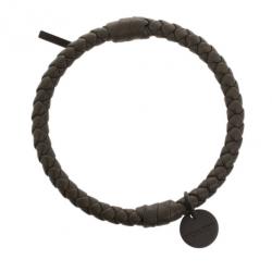 Pre Owned Bottega Veneta Intrecciato Nappa Olive Green Bracelet S