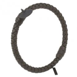 Pre Owned Bottega Veneta Intrecciato Nappa Olive Green Bracelet S