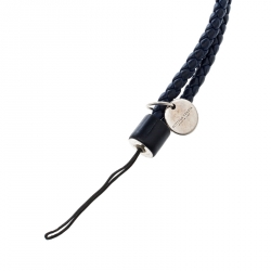 Pre Owned Bottega Veneta Dark Blue Intrecciato Nappa Cell Phone Strap