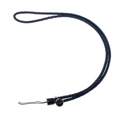 Pre Owned Bottega Veneta Dark Blue Intrecciato Nappa Cell Phone Strap