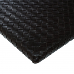 Pre Owned Bottega Veneta Brown Intrecciato Leather Ipad Case