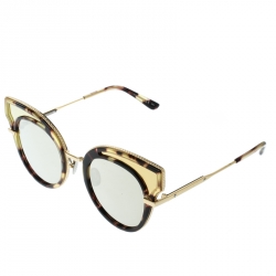 Pre Owned Bottega Veneta Gold/Black Mirrored BV0094S Cat Eye Sunglasses