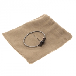 Pre Owned Bottega Veneta Smoky Quartz Tourmaline Silver Hook Bracelet 