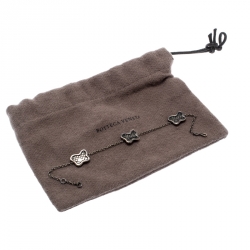 مملوكة مسبقًا Bottega Veneta Intrecciato Engraved Butterfly Charm Sterling Silver Bracelet S