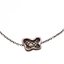 مملوكة مسبقًا Bottega Veneta Intrecciato Engraved Butterfly Charm Sterling Silver Bracelet S