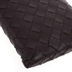 Pre Owned Bottega Veneta Brown Leather Intrecciato iPhone 4 Cover