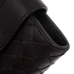 Pre Owned Bottega Veneta Brown Leather Intrecciato iPhone 4 Cover