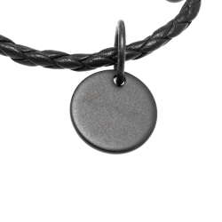 Pre Owned سوار بوتيغا فينيتا مجدول إنترشياتو قابل للتعديل جلد نابا رصاصي 