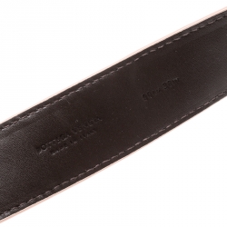 Pre Owned Bottega Veneta Peach Intrecciato Leather Belt 90CM
