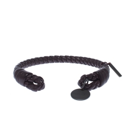 Pre Owned سوار بوتيغا فينيتا جلد نابا أنترشياتو مفتوح بني S