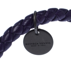 Pre Owned  سوار بوتيغا فينيتا جلد مجدول بنمط أنترشياتو بنفسجي S