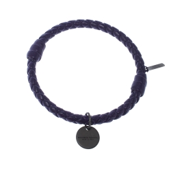 Pre Owned  سوار بوتيغا فينيتا جلد مجدول بنمط أنترشياتو بنفسجي S