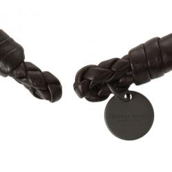 Pre Owned Bottega Veneta Brown Woven Intrecciato Leather Bracelet