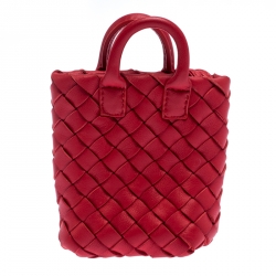 Bottega Veneta Red Intrecciato Nappa Leather Tote Bag Charm 