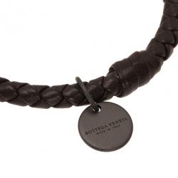 Pre Owned Bottega Veneta Intrecciato Nappa Brown Bracelet S