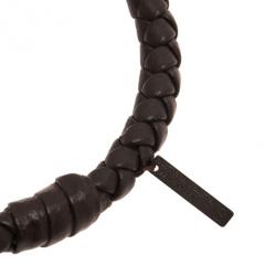 Pre Owned Bottega Veneta Intrecciato Nappa Brown Bracelet S