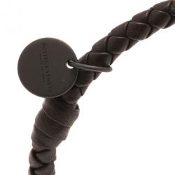 Pre Owned Bottega Veneta Intrecciato Nappa Brown Bracelet S