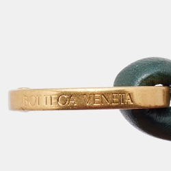 Bottega Veneta Green/Pink Intrecciato Leather Key Chain
