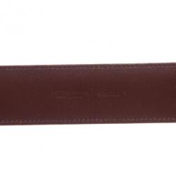 Pre Owned Bottega Veneta Brown Intrecciato Leather Belt 90CM