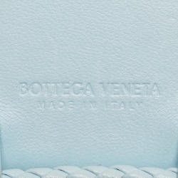 Pre Owned Bottega Veneta Light Blue Leather iPhone 14 Pro Max Andiamo Strap Case