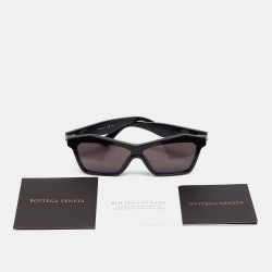 Pre Owned Bottega Veneta Black BV1093S Square Sunglasses