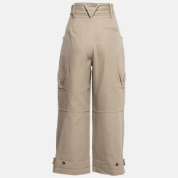 Bottega Veneta Beige Cotton Wide Leg Cargo Pants M