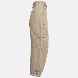Bottega Veneta Beige Cotton Wide Leg Cargo Pants M
