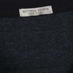 Pre Owned Bottega Veneta Fall'16 RTW Black Wool Metallic Plaid Pleated Midi Skirt L