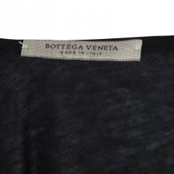 Bottega Veneta Black Cotton Draped Sleeveless Top M