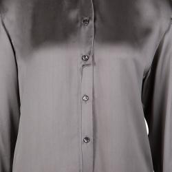 Bottega Veneta Grey Long Sleeve Silk Shirt S