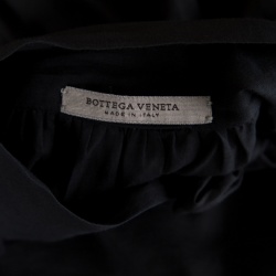 Pre Owned Bottega Veneta Black Sheer Cotton Neck Tie Detail Sleeveless Top S