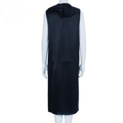 Pre Owned Bottega Veneta Black Draped Neck Detail Maxi Dress M