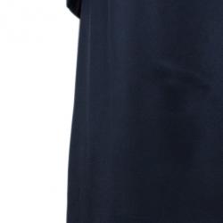 Pre Owned Bottega Veneta Black Draped Neck Detail Maxi Dress M