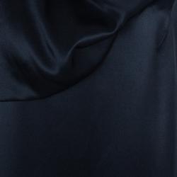 Pre Owned Bottega Veneta Black Draped Neck Detail Maxi Dress M