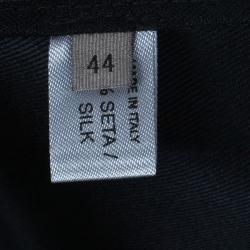 Pre Owned Bottega Veneta Black Draped Neck Detail Maxi Dress M