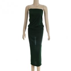 Pre Owned Bottega Veneta Strapless Wool Dress M