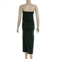 Pre Owned Bottega Veneta Strapless Wool Dress M
