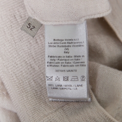 Pre Owned Bottega Veneta Cream Textured Wool V-Neck Sweater XL