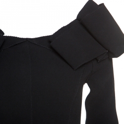 مملوكة مسبقًا فستان بوتيغا فينيتا بلا أكتاف كريب ستريتش أسود S