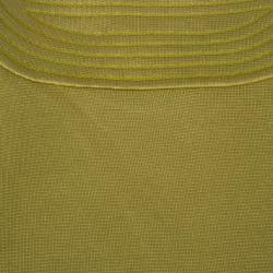 Pre Owned Bottega Veneta Yellow Jersey Belted Gown M