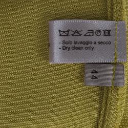 Pre Owned Bottega Veneta Yellow Jersey Belted Gown M