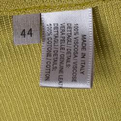 Pre Owned Bottega Veneta Yellow Jersey Belted Gown M