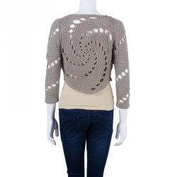 Pre Owned Bottega Veneta Light Green Cashmere Cardigan S